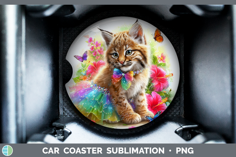 bobcat-car-coaster-wild-cats-rainbow-summer-sublimation-drin