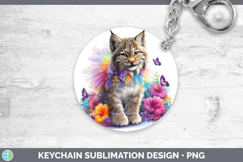 canada-lynx-keychain-wild-cats-rainbow-summer-sublimation-ke
