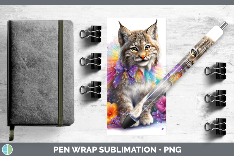 canada-lynx-pen-wrap-wild-cats-rainbow-summer-sublimation-pe