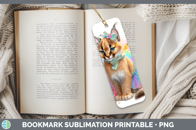 caracal-bookmark-wild-cats-rainbow-summer-sublimation-printa