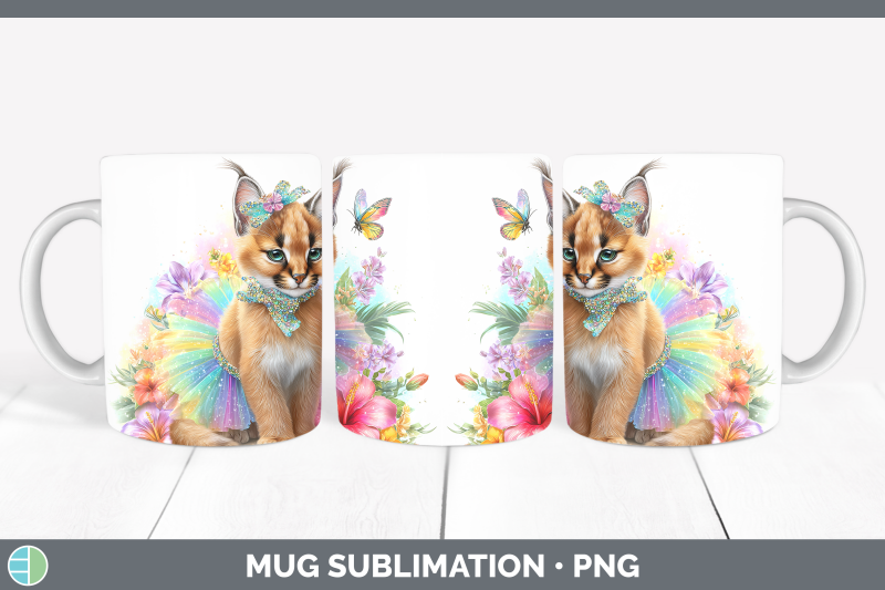 caracal-mug-wrap-wild-cats-rainbow-summer-sublimation-coffee