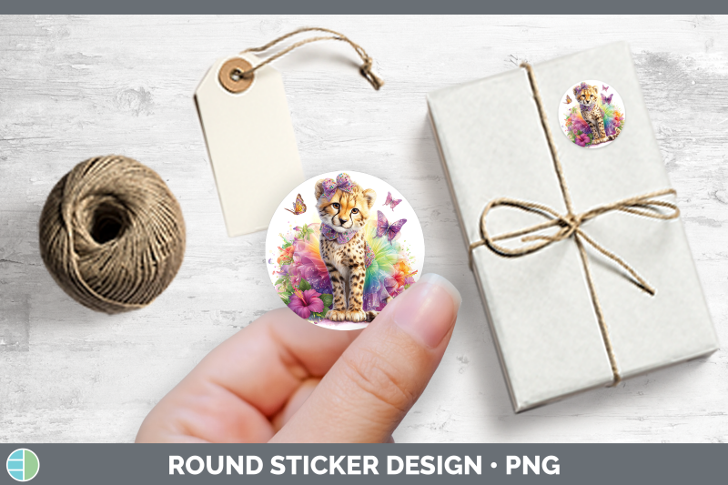 wild-cats-rainbow-summer-cheetah-stickers-round-labels-des