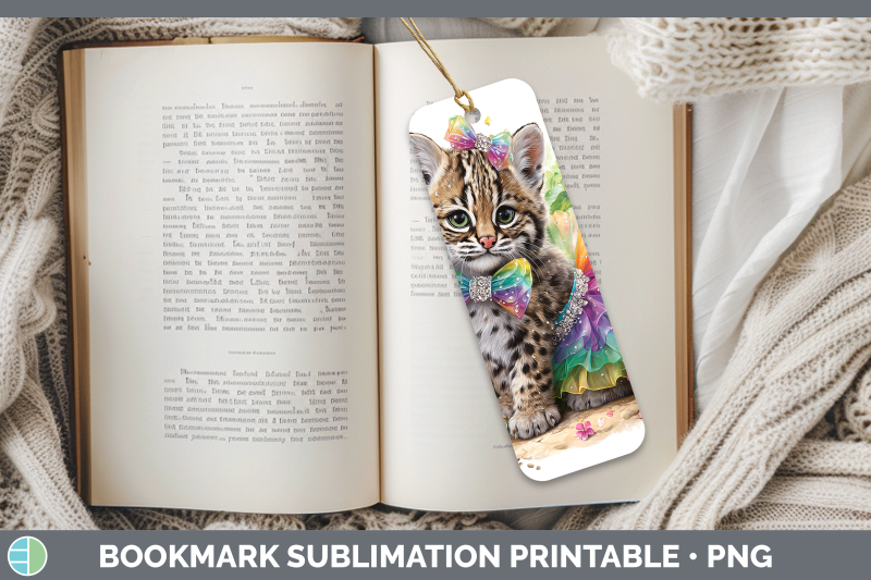 geoffroys-cat-bookmark-wild-cats-rainbow-summer-sublimation
