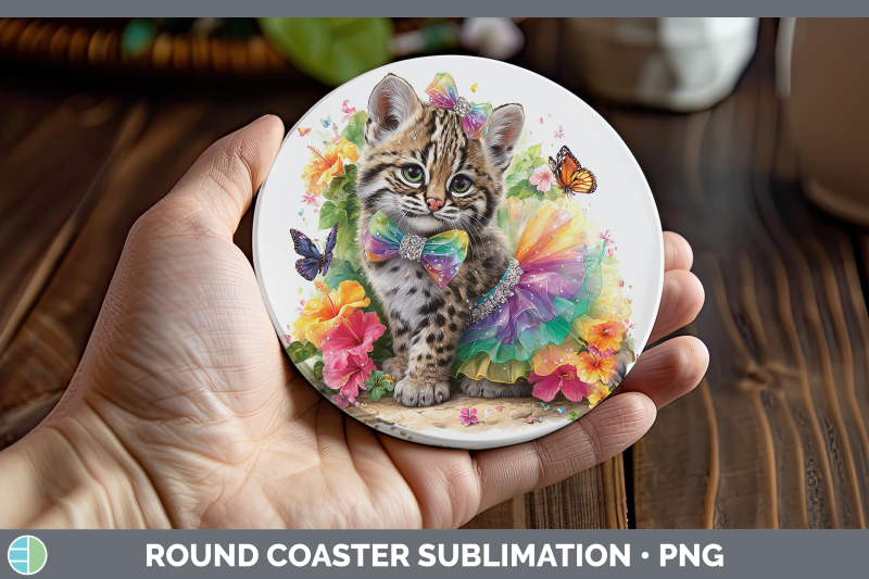 geoffroys-cat-round-coaster-wild-cats-rainbow-summer-sublima