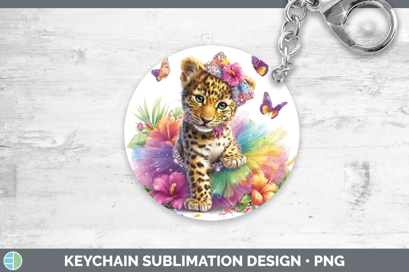 jaguar-keychain-wild-cats-rainbow-summer-sublimation-keyring