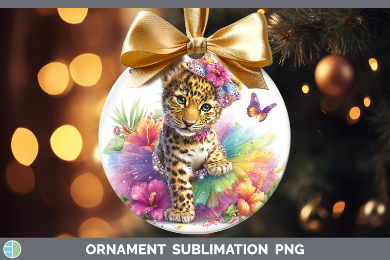 jaguar-ornament-wild-cats-rainbow-summer-sublimation-bauble