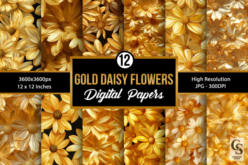 gold-daisy-flowers-seamless-patterns