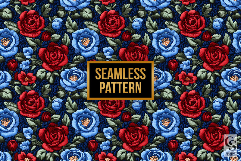 red-and-blue-rose-embroidery-seamless-pattern