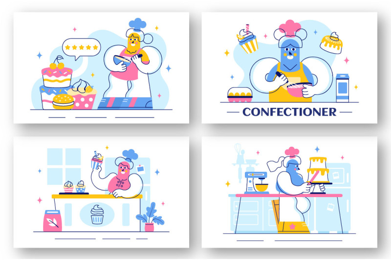 10-confectioner-vector-illustration