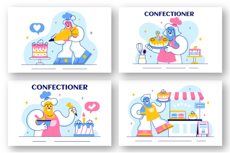 10-confectioner-vector-illustration