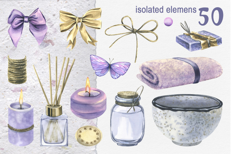lavender-spa-watercolor-set