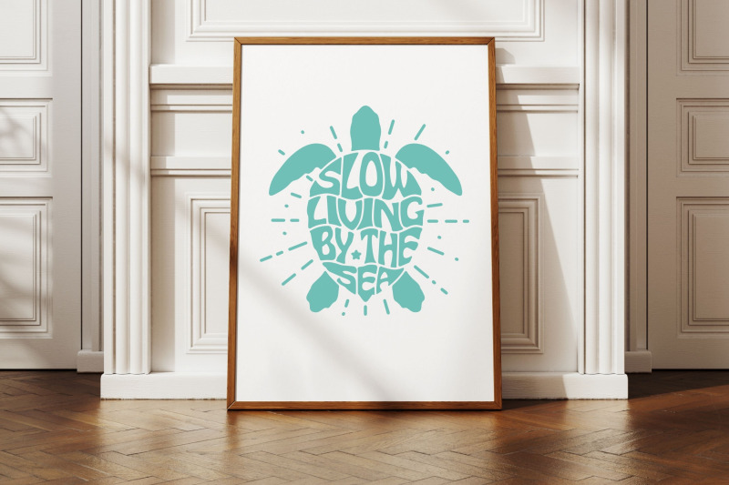slow-living-by-the-sea-in-the-shape-of-a-turtle-svg-cut-file