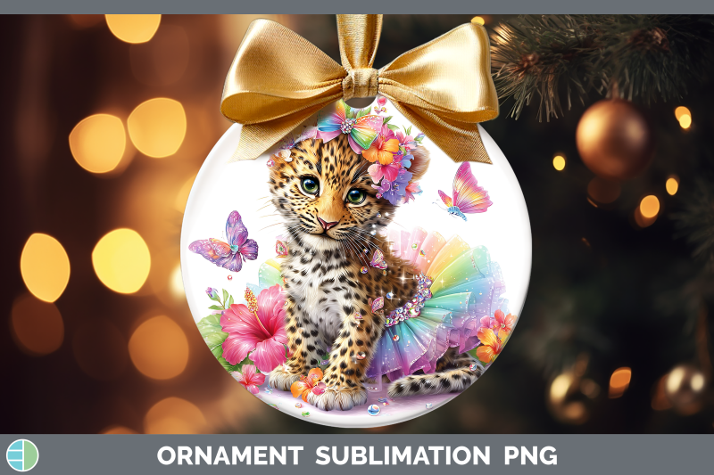 leopard-ornament-wild-cats-rainbow-summer-sublimation-bauble