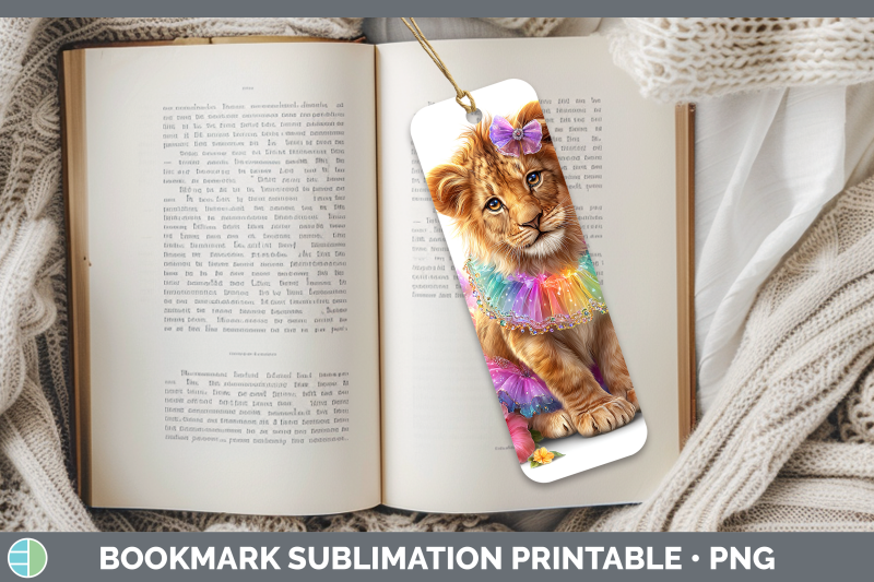 lion-bookmark-wild-cats-rainbow-summer-sublimation-printable