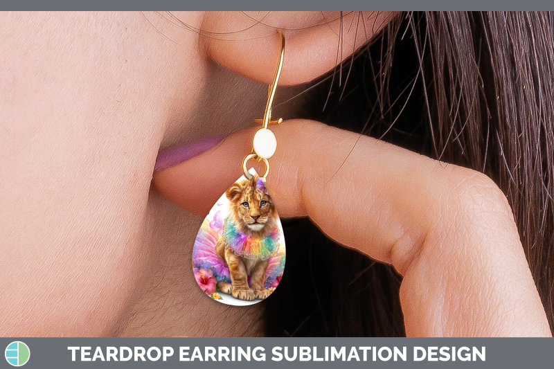 lion-teardrop-earrings-wild-cats-rainbow-summer-sublimation