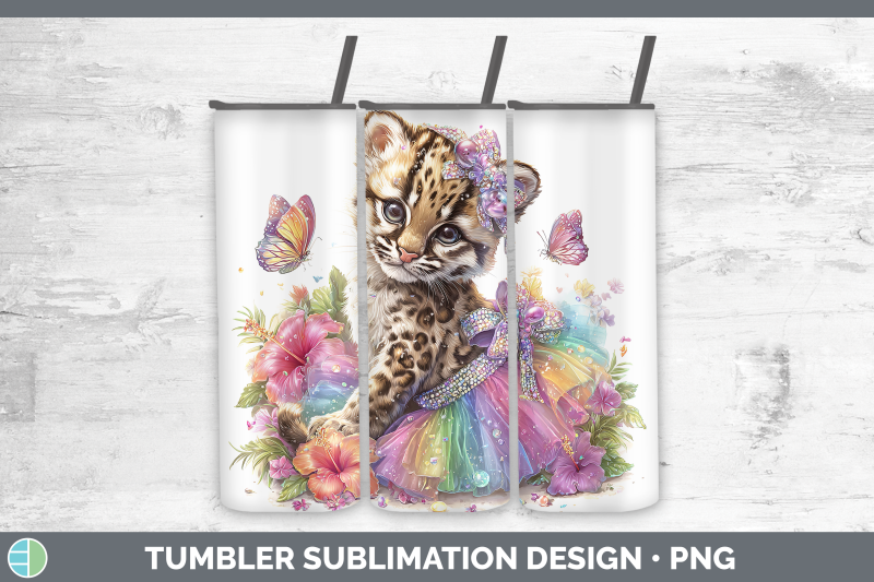 ocelot-tumbler-wild-cats-rainbow-summer-sublimation-20-oz-sk
