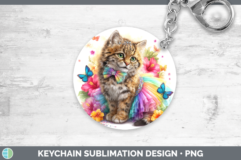 pampas-cat-keychain-wild-cats-rainbow-summer-sublimation-key