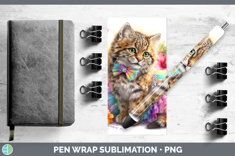 pampas-cat-pen-wrap-wild-cats-rainbow-summer-sublimation-pen