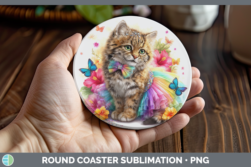 pampas-cat-round-coaster-wild-cats-rainbow-summer-sublimatio