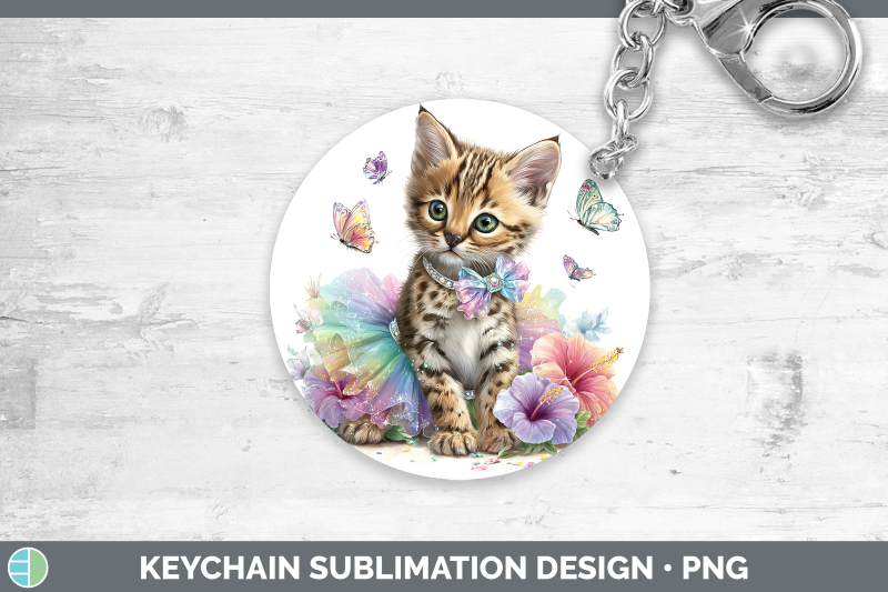 serval-keychain-wild-cats-rainbow-summer-sublimation-keyring
