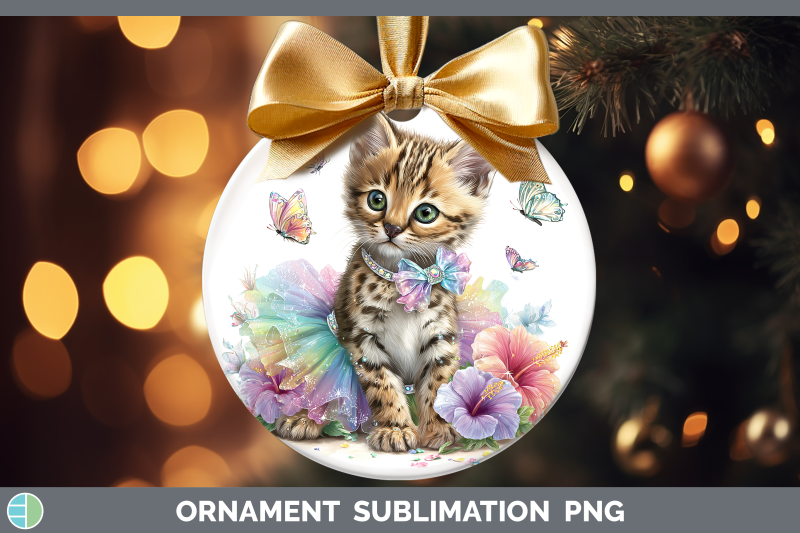 serval-ornament-wild-cats-rainbow-summer-sublimation-bauble