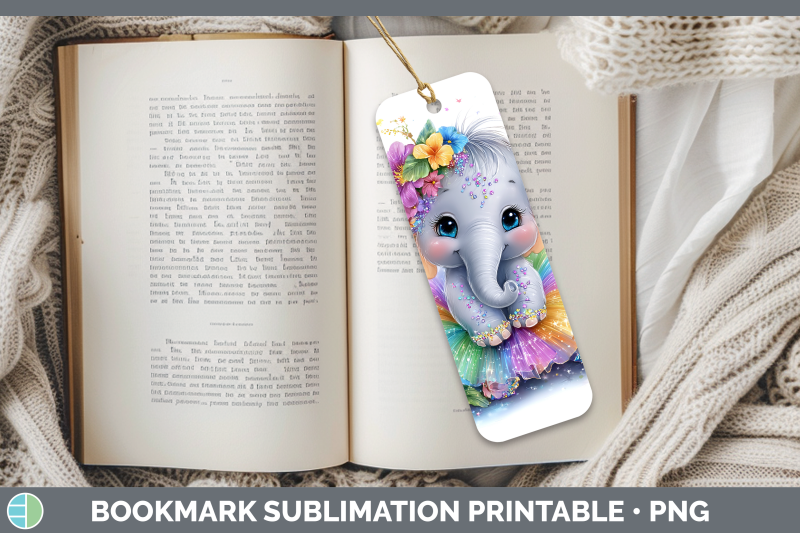 elephant-bookmark-safari-rainbow-summer-sublimation-printabl