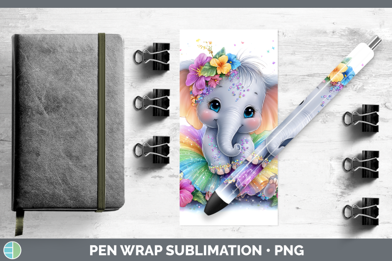 elephant-pen-wrap-safari-rainbow-summer-sublimation-pen-desi