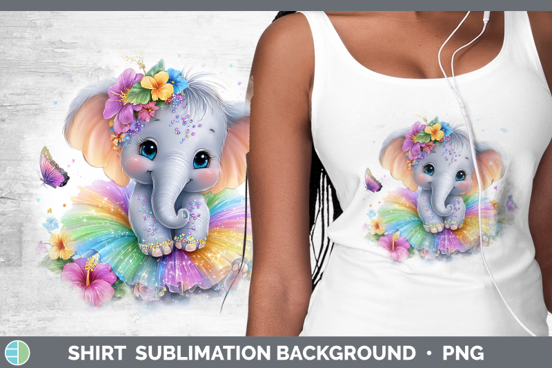 elephant-shirt-safari-rainbow-summer-sublimation-background