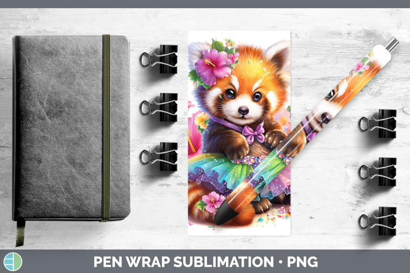 red-panda-pen-wrap-safari-rainbow-summer-sublimation-pen-des
