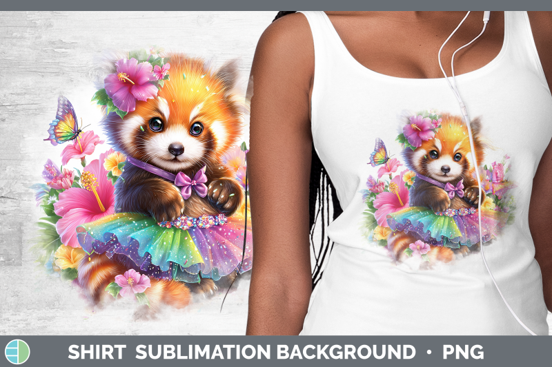 red-panda-shirt-safari-rainbow-summer-sublimation-background