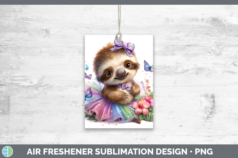 sloth-air-freshener-safari-rainbow-summer-sublimation-car-sc