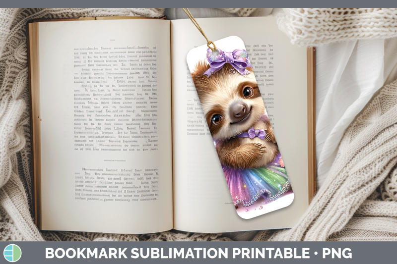 sloth-bookmark-safari-rainbow-summer-sublimation-printable-d
