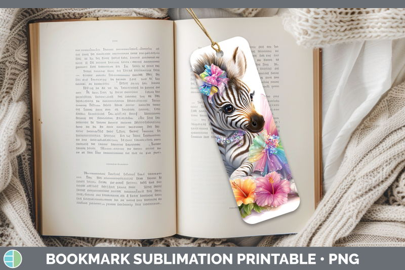 zebra-bookmark-safari-rainbow-summer-sublimation-printable-d