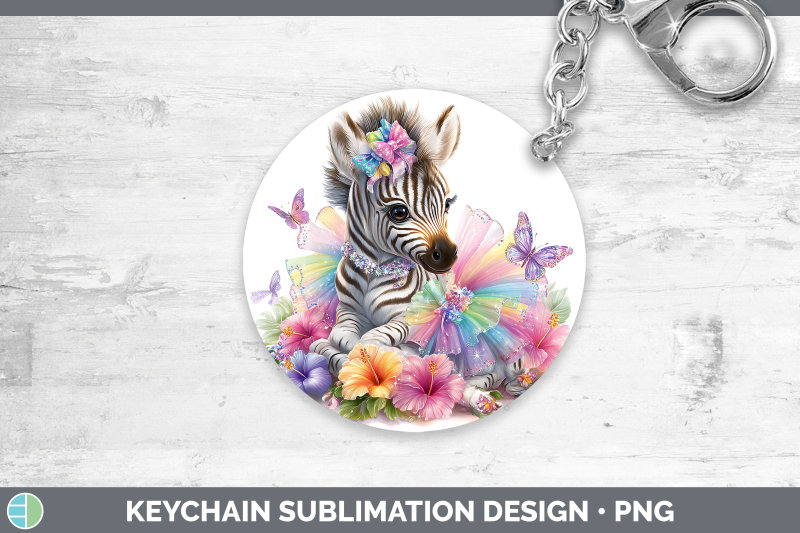 zebra-keychain-safari-rainbow-summer-sublimation-keyring-des