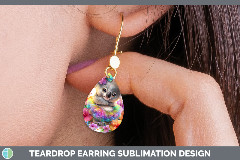 koala-teardrop-earrings-safari-rainbow-summer-sublimation-ea