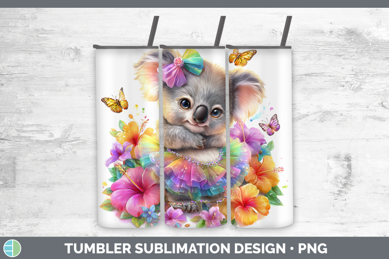 koala-tumbler-safari-rainbow-summer-sublimation-20-oz-skinny