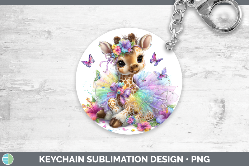 giraffe-keychain-safari-rainbow-summer-sublimation-keyring-d