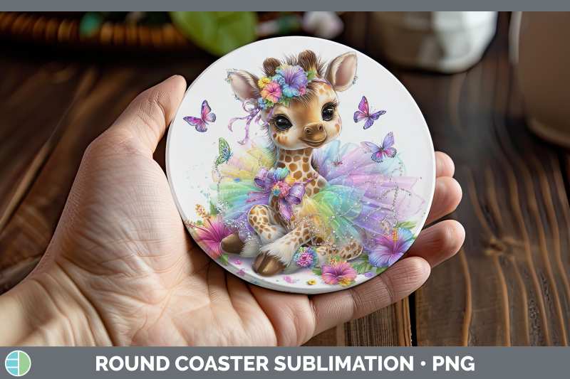 giraffe-round-coaster-safari-rainbow-summer-sublimation-coas