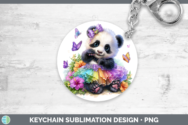 panda-bear-keychain-safari-rainbow-summer-sublimation-keyrin