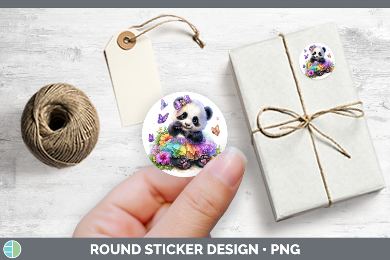 safari-rainbow-summer-panda-bear-stickers-round-labels-des