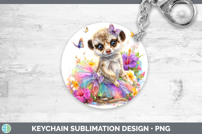meerkat-keychain-safari-rainbow-summer-sublimation-keyring-d