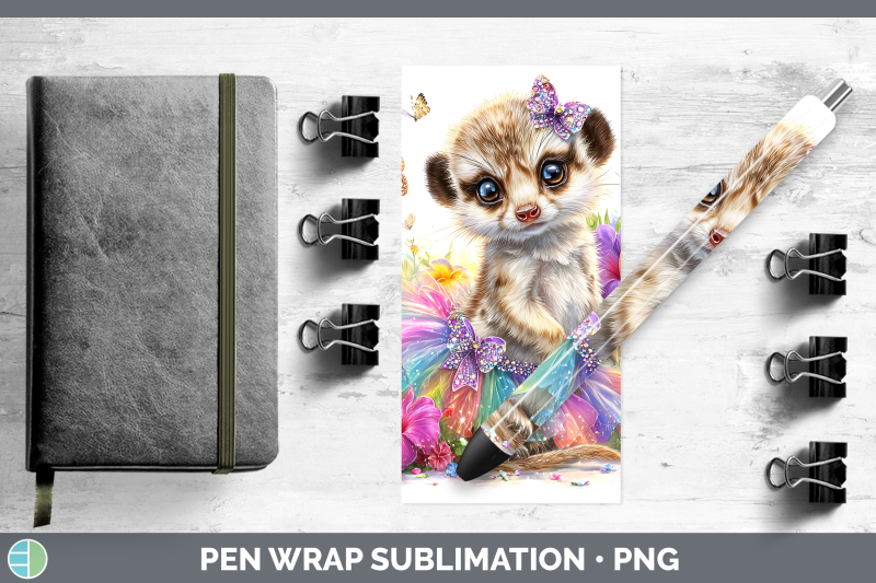 meerkat-pen-wrap-safari-rainbow-summer-sublimation-pen-desig