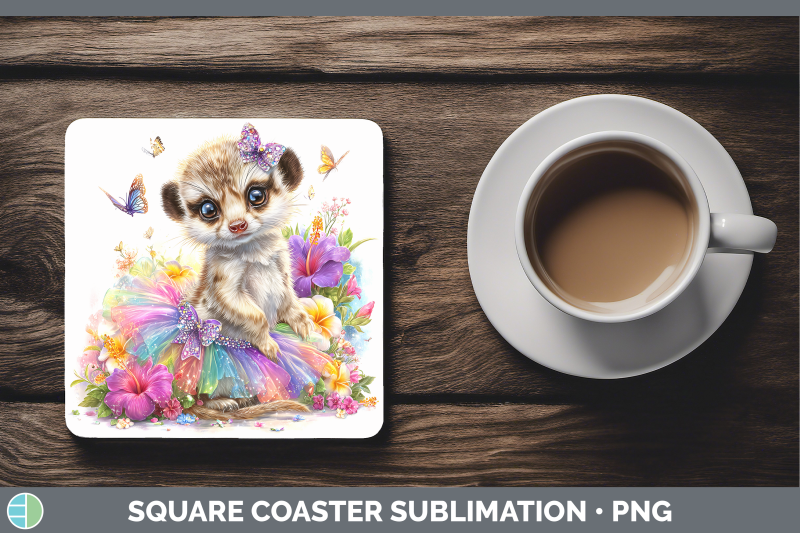 meerkat-square-coaster-safari-rainbow-summer-sublimation-dri