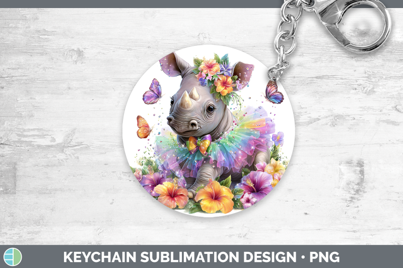 rhino-keychain-safari-rainbow-summer-sublimation-keyring-des