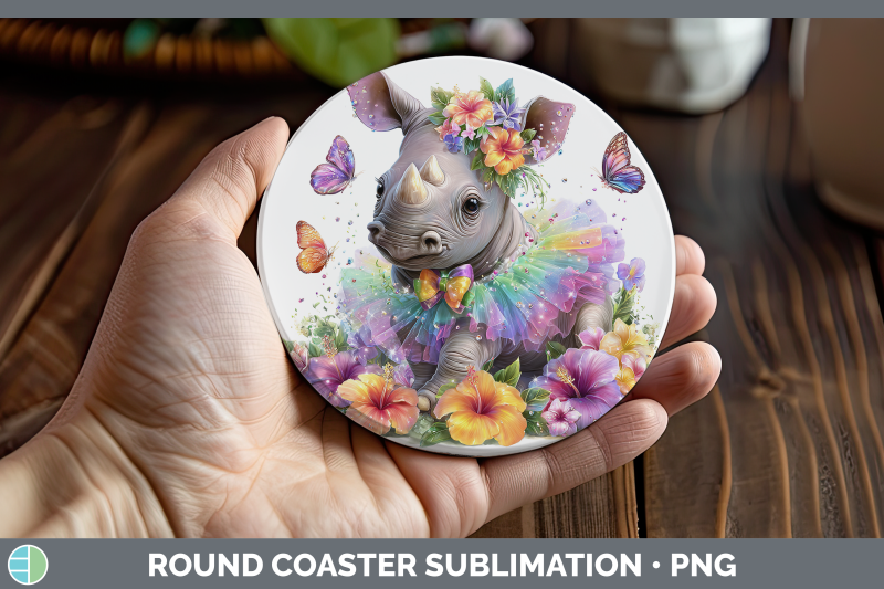 rhino-round-coaster-safari-rainbow-summer-sublimation-coaste