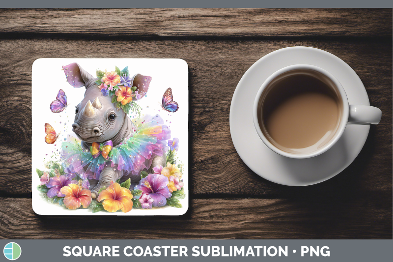 rhino-square-coaster-safari-rainbow-summer-sublimation-drink