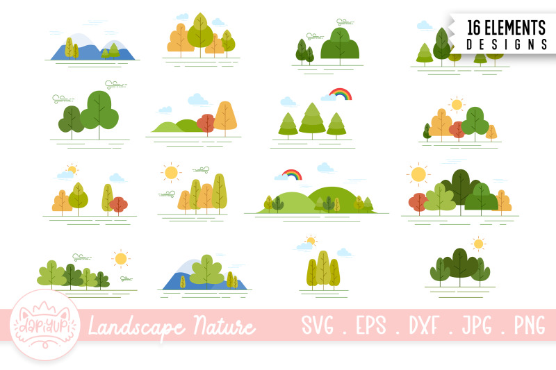 landscape-nature-flat-illustration-bundle