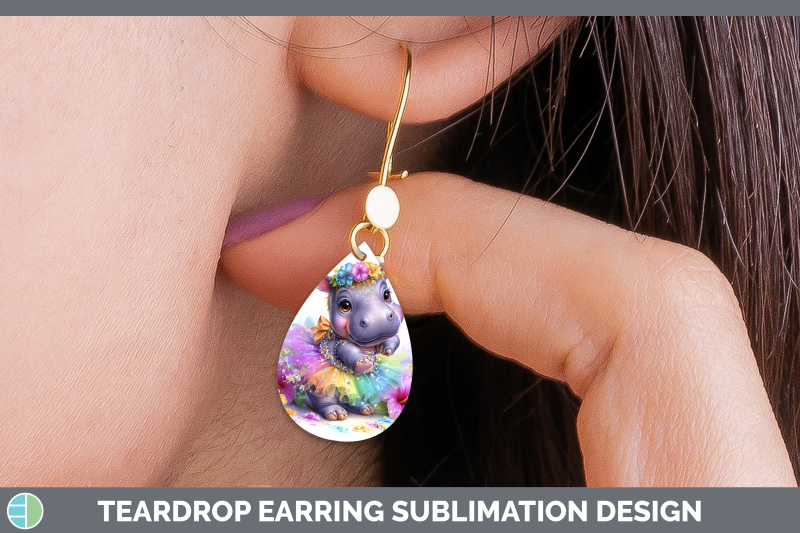 hippo-teardrop-earrings-safari-rainbow-summer-sublimation-ea
