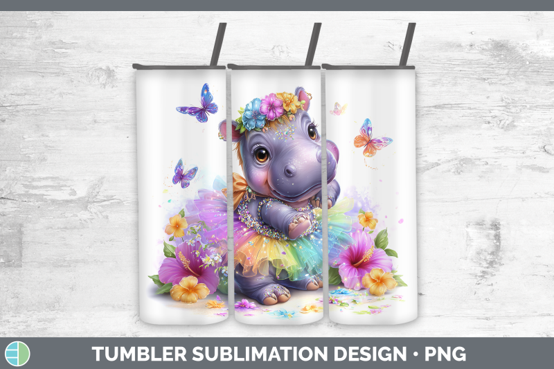 hippo-tumbler-safari-rainbow-summer-sublimation-20-oz-skinny