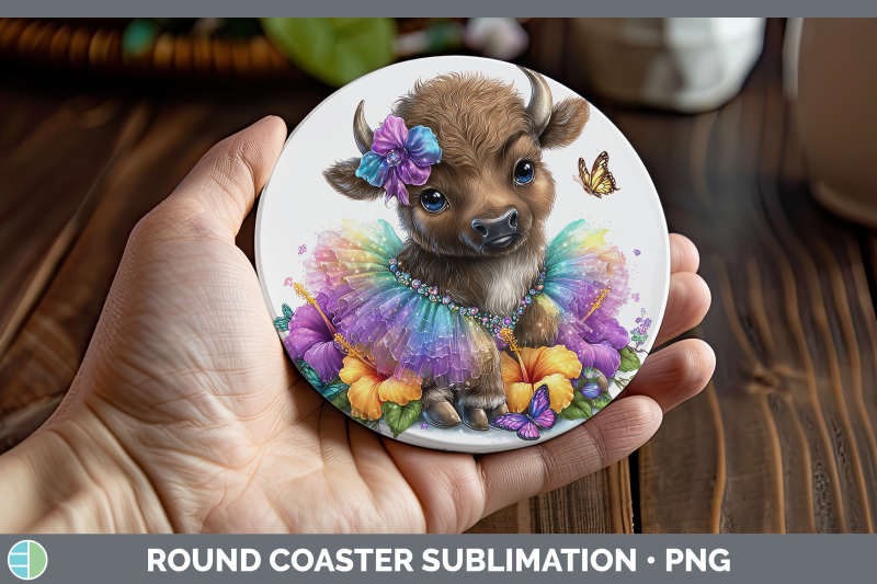 buffalo-round-coaster-safari-rainbow-summer-sublimation-coas